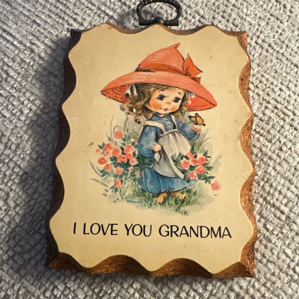 Vintage plaque I love you, grandma